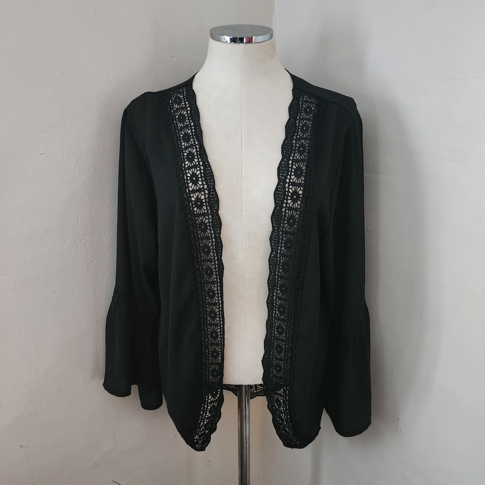 Unbranded Black‎ Crochet Trim Wrap Women's Medium